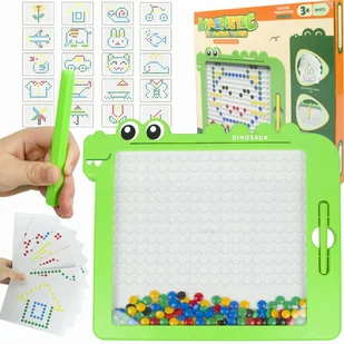 LT459 MAGNETYCZNA TABLICA DINOZAUR MAGNESY DŁUGOPIS UKŁADANKA 20 SZABLONÓW - Układanki dla dzieci LT459 MAGNETYCZNA TABLICA DINOZAUR MAGNESY DŁUGOPIS UKŁADANKA 20 SZABLONÓW - Układanki dla dzieci - miniaturka - grafika 1