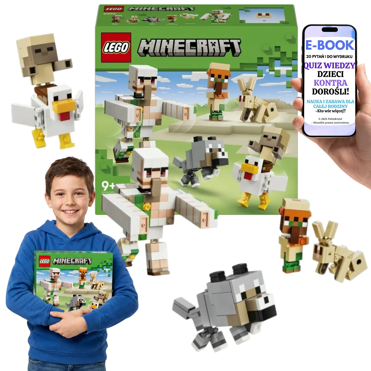LEGO Minecraft 428el Golem Wilczek Kurczak 21592