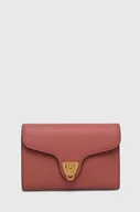 Portfele - Coccinelle portfel skórzany damski kolor czerwony - miniaturka - grafika 1