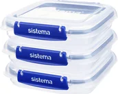 Pudła i pojemniki do przechowywania - Sistema Sistema - Square Klip it Plus 3 pack 520ml - miniaturka - grafika 1
