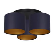 Lampy sufitowe - Lampa sufitowa Soho cylinder 3-pkt niebieska/złota - miniaturka - grafika 1