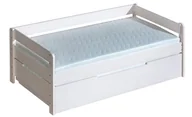 Łóżka dla dzieci i młodzieży - Łóżko Dziecięce z szufladą Borys 90X200 Białe Poduszki Samochody - miniaturka - grafika 1