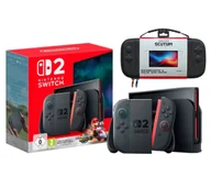 Konsole Nintendo - Nintendo Switch 2 Joy-Con Czarny + Mario Kart World + Etui Yaxo Scutum Techno - miniaturka - grafika 1