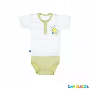 Body Z Krótkim Rękawem Cactus Polo Oliwka 62 Cm Eevi Outlet - Body dla niemowląt - miniaturka - grafika 1