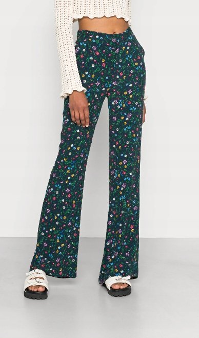 PEPE JEANS SPODNIE GRANATOWE W KWIATKI XS P9W