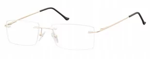 BEZRAMKOWE Okulary OPRAWKI OKULAROWE Unisex ZŁOTE - Okulary korekcyjne, oprawki, szkła - miniaturka - grafika 1