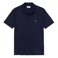 Koszulki sportowe męskie - Koszulka Lacoste Cotton Shirt Regular Fit DH2050-166 - granatowa - miniaturka - grafika 1
