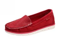 Mokasyny damskie - Czerwone mokasyny damskie S.Barski 1911 Skóra - S.BARSKI - miniaturka - grafika 1