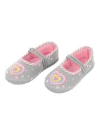 Buty dla dziewczynek - Dziewczęce kapcie dziecięce Serce szare, Bbs Shoes - miniaturka - grafika 1
