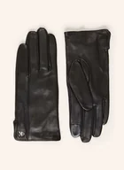 Rękawiczki - Calvin Klein Skórzane Rękawiczki Umożliwiające Obsługę Ekranów Dotykowych schwarz - miniaturka - grafika 1