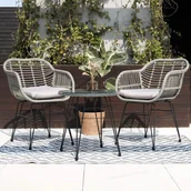 Meble ogrodowe - Zestaw Na Balkon Kubu 2+1, Grey - Focus Garden - miniaturka - grafika 1