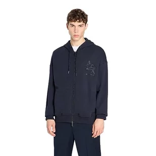 Armani Exchange Męska bluza z kapturem Cotton Fleece Tonal Eagle Logo Full Zip Hoodie Hooded Hoodie, grantowy, XL - Bluzy męskie - miniaturka - grafika 1