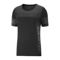 Koszulki sportowe damskie - Koszulka Salomon Essential Seamless W Black / Heather - miniaturka - grafika 1