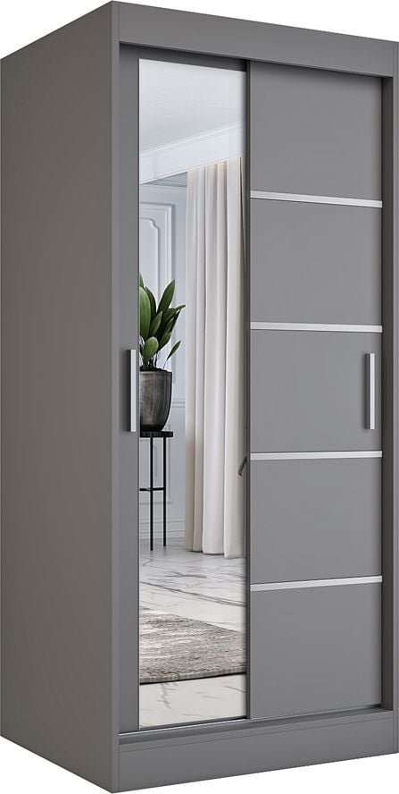 Elior Antracytowa szafa przesuwna - Felix 2X