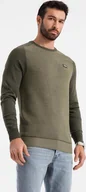 Swetry męskie - Ombre Clothing Klasyczny sweter męski Premtor oliwkowy S - miniaturka - grafika 1