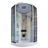 Kabiny z hydromasażem - Kabina prysznicowa z hydromasażem niski brodzik białe ściany 80x80 - miniaturka - grafika 1