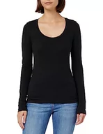 Bluzki damskie - Tommy Hilfiger Damska bluzka z dzianiny Slim Modern Co/Ea Scoop Ls L/S, Czarny, XXS - miniaturka - grafika 1
