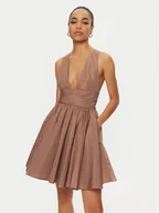 Sukienki - PINKO Sukienka koktajlowa Casalfermo 102777 Y3LE Brązowy Regular Fit - miniaturka - grafika 1