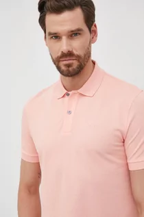 Koszulki męskie - Hugo Boss polo bawełniane kolor różowy z aplikacją - - grafika 1