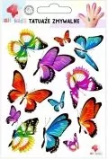 Zabawki kreatywne - Tatuaże zmywalne dla dzieci Kolorowe motyle - miniaturka - grafika 1