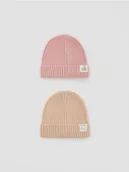 Buciki dla niemowląt - Reserved - Strukturalna czapka z naszywką 2 pack - wielobarwny - miniaturka - grafika 1