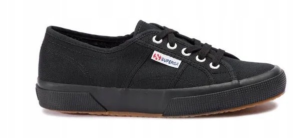 SUPERGA COTU CLASSIC DAMSKIE TRAMPKI CZARNE Z LOGO NISKIE WYGODNE 39,5 1JKM