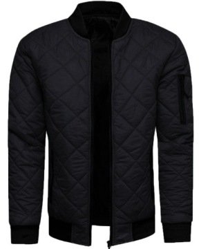 Kurtka bomberka męska czarna bez kaptura na suwak XL