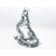 Ozdoby bożonarodzeniowe - Łańcuch choinkowy z gwiazdkami 9 x 200 cm zielono-srebrny - miniaturka - grafika 1