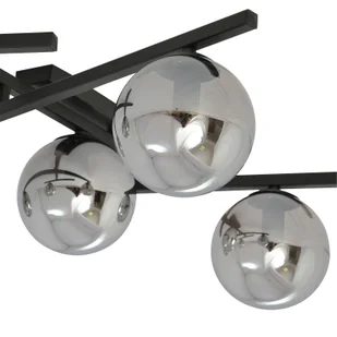 Emibig Lighting czarny krótki żyrandol szklane kule SMART 4 BLACK/GRAFIT 1104/4 nowoczesna lampa sufitowa do sypialni 1104/4 - Lampy sufitowe - miniaturka - grafika 6