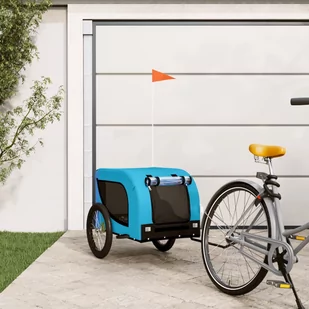 vidaXL Przyczepka rowerowa dla psa, niebiesko-czarna, tkanina Oxford - Sprzęt podróżny i transportery dla psów - miniaturka - grafika 1