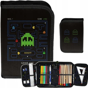 PAC-MAN PIÓRNIK Z WYPOSAŻENIEM DLA PODSTAWÓWKI GAMER GRY GAMING CHŁOPIĘCY - Piórniki - miniaturka - grafika 1