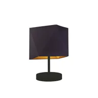 Lampy stojące - Czarna lampka nocna z abażurem ze złotym wnętrzem PASADENA GOLD - miniaturka - grafika 1