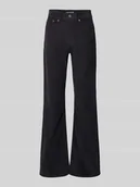 Spodnie damskie - Spodnie sztruksowe o rozkloszowanym kroju z mieszanki bawełny model ‘WILLA’ - miniaturka - grafika 1