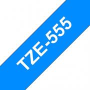 Filamenty i akcesoria do drukarek 3D - Brother Brother TZe-555 Laminated tape White On Blue  TZe  8 m  2.4 cm TZE555 - miniaturka - grafika 1