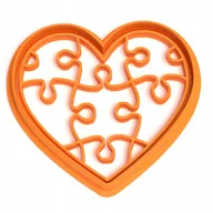 Formy do ciast - Foremka Serce Puzzle Walentynki Miłość Wykrawacz - miniaturka - grafika 1