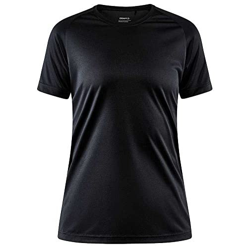 Craft Core Unify Training Tee W koszulka sportowa damska S czarny miękki, funkcjonalny poliester z recyklingu damska koszulka funkcyjna z funkcją Quick Dry optymalne odprowadzanie wilgoci