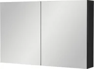 Szafki łazienkowe - Czarna matowa szafka wisząca z lustrem 65x100 Victa  - miniaturka - grafika 1