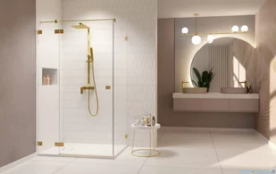 Radaway Essenza Pro Brushed Gold Kdj kabina 120x100 cm lewa szczotkowane złoto 10097120-99-01L/10098100-01-01 - Kabiny prysznicowe - miniaturka - grafika 3