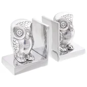 Podpórki do książek - vidaXL Podpórka Zestaw 2 Srebrna Aluminium 7 x 9 x 11 cm - miniaturka - grafika 1