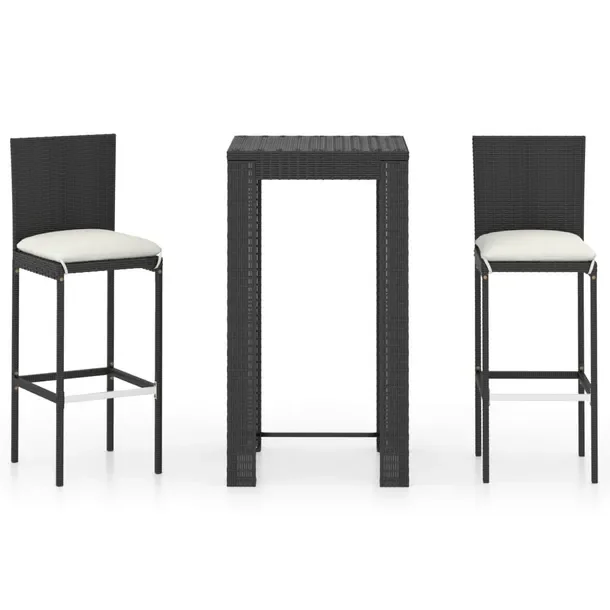 Zestaw Mebli Barowych Ogrodowych Stylish Comfort - czarny 60,5x60,5x110,5 c
