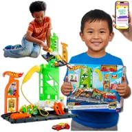 Zabawki konstrukcyjne - HOT WHEELS CITY Superstacja Ładowania Samochodów + Autko PREZENT DLA CHŁOPCA NA ŚWIĘTA + EBOOK - miniaturka - grafika 1