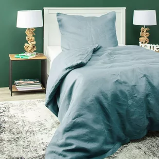 Dekoria pl pl Komplet pościeli lnianej Linen 150x200cm grey-blue 150 x 200 cm 1 poszewka 60 x 50 cm 766-159-11 - Pościel - miniaturka - grafika 1