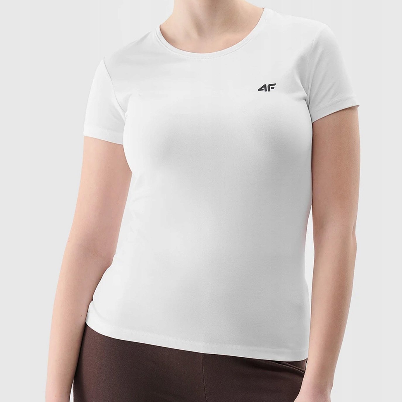 Koszulka Damska 4F Biały T-shirt sportowy bawełniany Slim Fit trening M