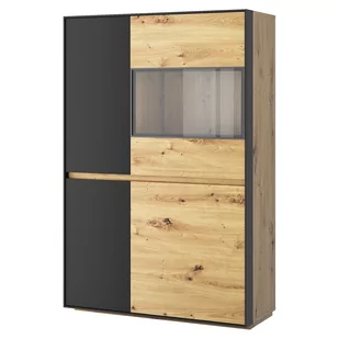 Kredens 3D1W Bosco Mebel Bos Dąb Artisan, Czarny - Kredensy - miniaturka - grafika 1