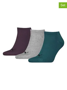 Puma Skarpety (3 pary) w kolorze fioletowo-szaro-zielonym - Skarpetki męskie - miniaturka - grafika 1
