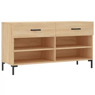 Ławka z miejscem na buty, dąb sonoma, 102x35x55 cm Lumarko! - Szafki na buty - miniaturka - grafika 3