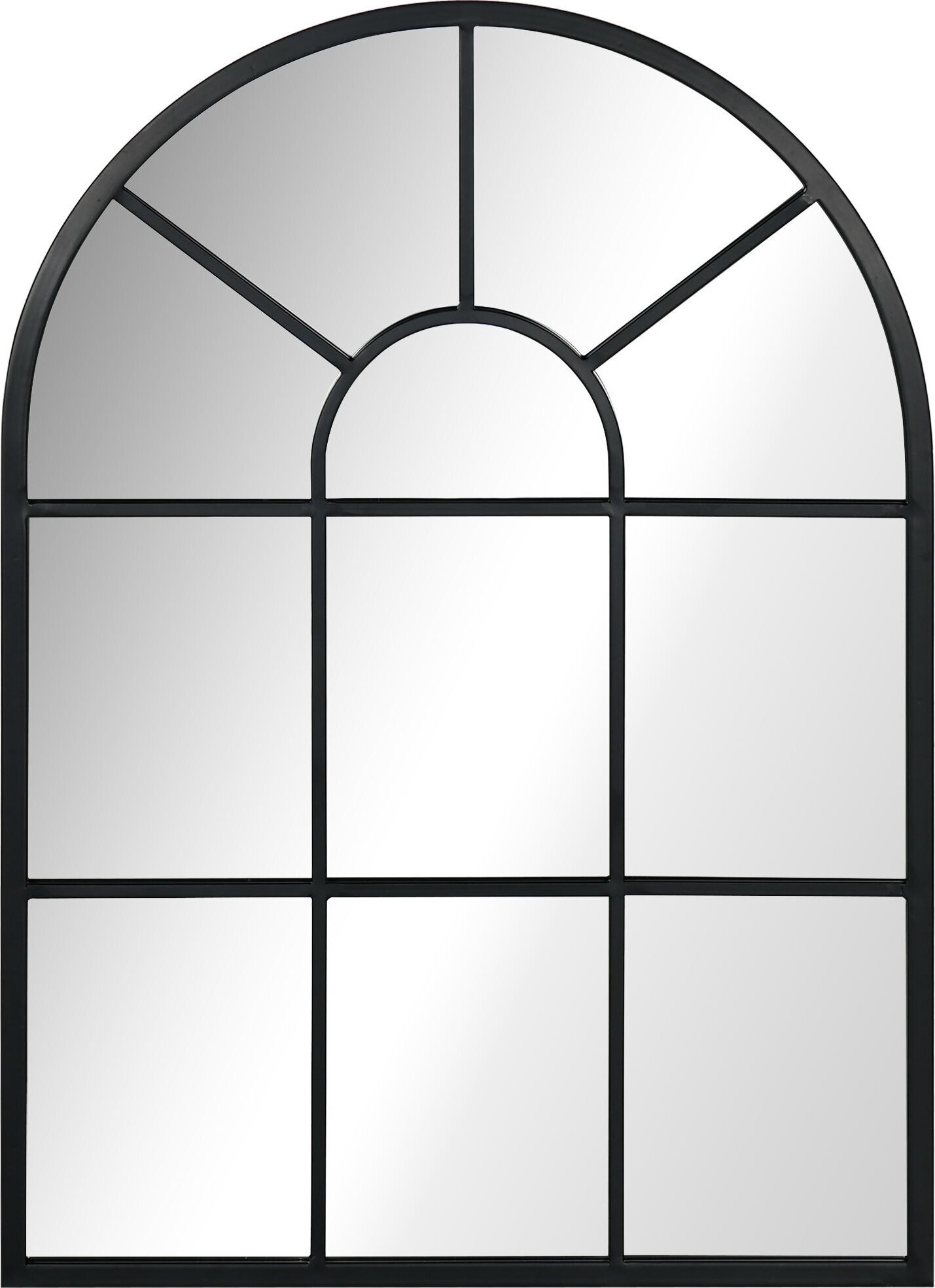 HOMCOM Lustro ścienne Lustro okienne 70 x 50 cm LustroReplika acyjne z metalową ramą Lustro wiszące do salonu, sypialni, czarne