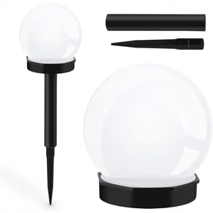 Ogrodowa Lampa Solarna Led Kula Biała 10cm - Lampy ogrodowe - miniaturka - grafika 1