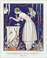 Plakaty - Costumes Parisiens, no.21: Robe de drap blanc from Journal des Dames et des Modes, George Barbier - plakat 21x29,7 cm - miniaturka - grafika 1