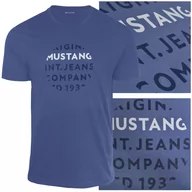 Koszulki męskie - Mustang Koszulka Męska T-shirt Bawełniana 4228 Denim Rozmiar M - miniaturka - grafika 1